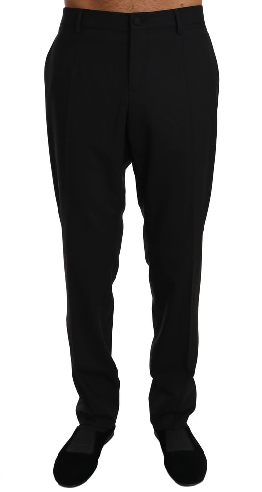 Dolce &amp; Gabbana Schwarze Wollstretch-Kleiderhose