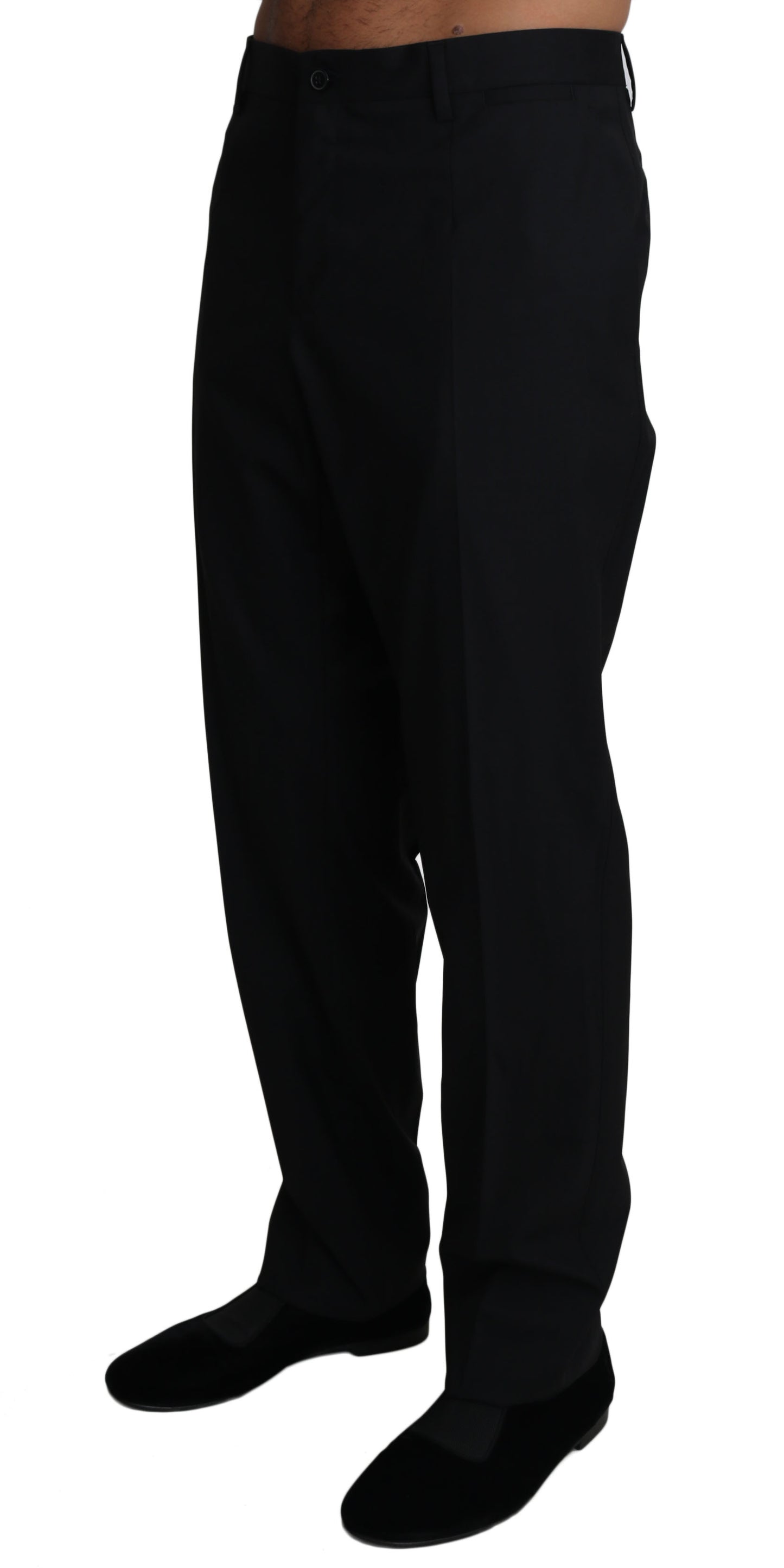 Dolce &amp; Gabbana Black Wool Stretch Dress Pantalon na Pantalon