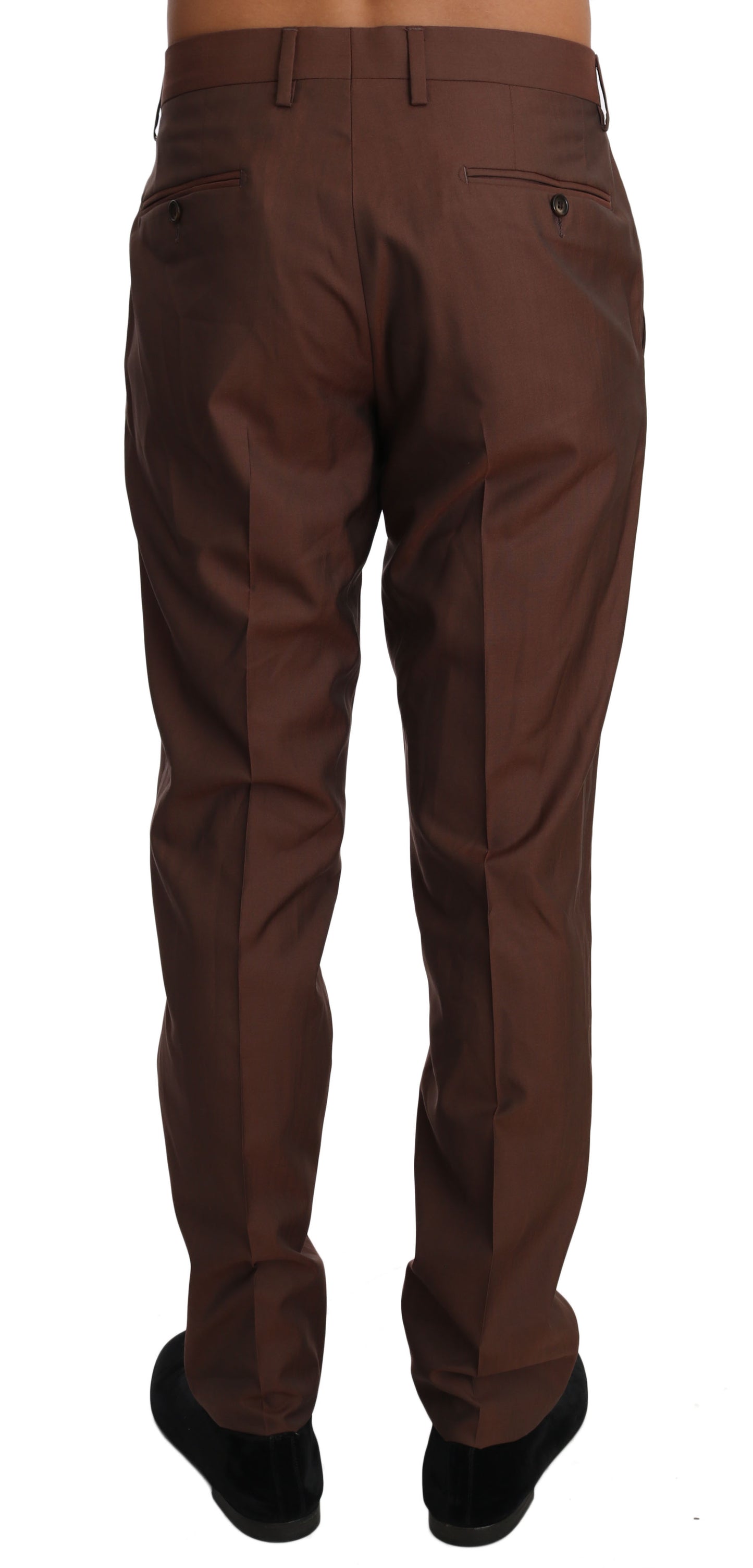 Dolce &amp; Gabbana Brown Wool Silk Formal Trousers Pants