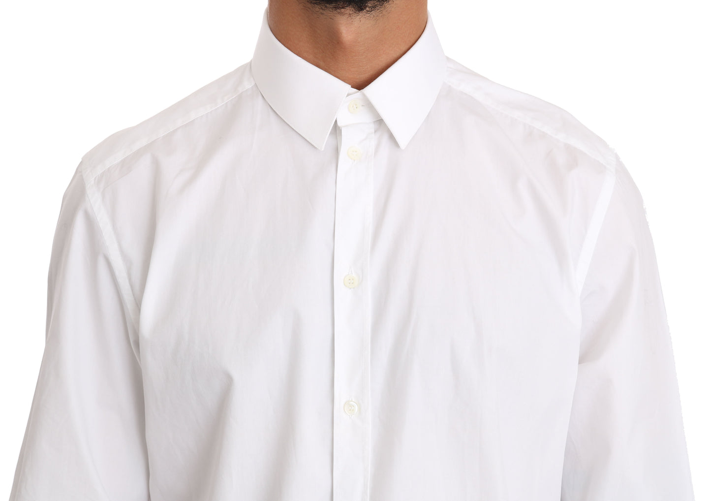 Dolce &amp; Gabbana White Cotton GOLD Dress Shirt