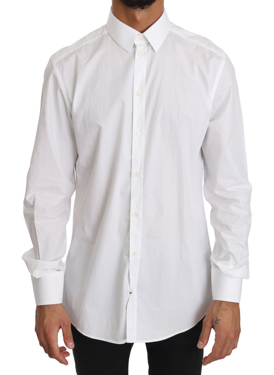 Dolce &amp; Gabbana White Cotton GOLD Dress Shirt