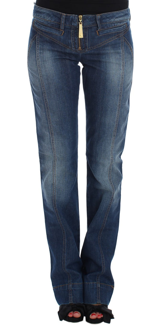 Cavalli Bootcut-Jeans aus Stretch-Baumwolle in blauer Waschung