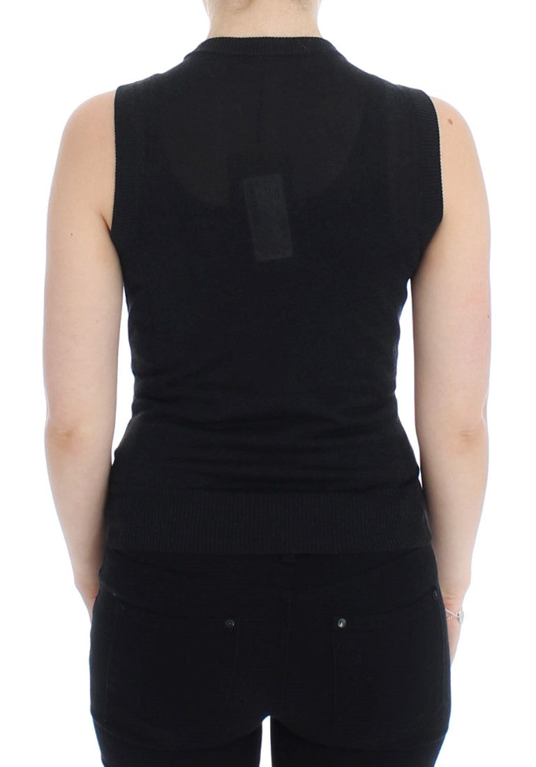 Dolce &amp; Gabbana Black Sleeveless Crewneck Vest Pullover