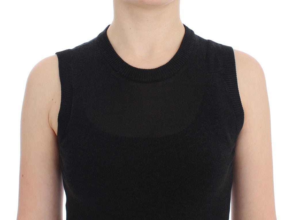 Dolce &amp; Gabbana Black Sleeveless Crewneck Vest Pullover