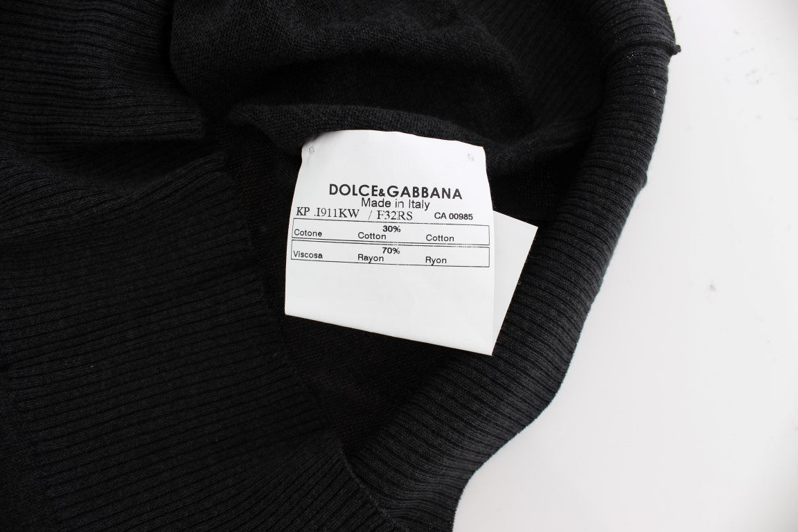 Dolce &amp; Gabbana Black Sleeveless Crewneck Vest Pullover