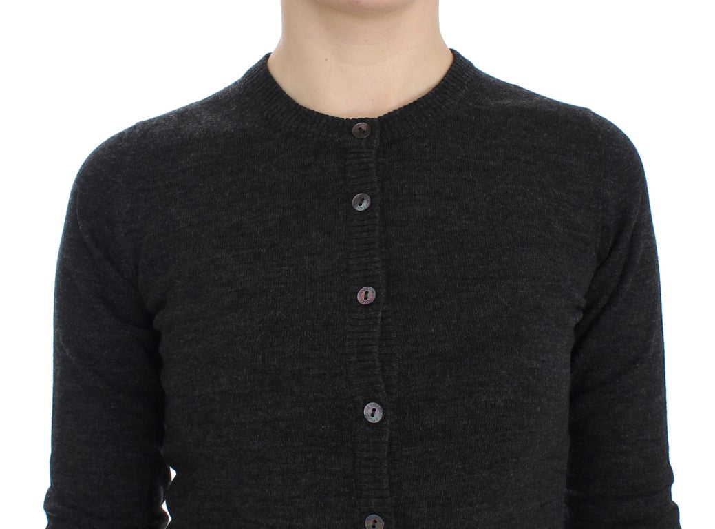 Dolce &amp; Gabbana Grey Wool Button Cardigan Sweater