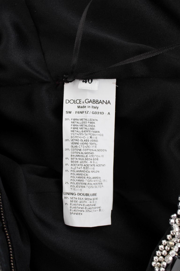 Dolce &amp; Gabbana Crystal Silver Runway Handmade Dress