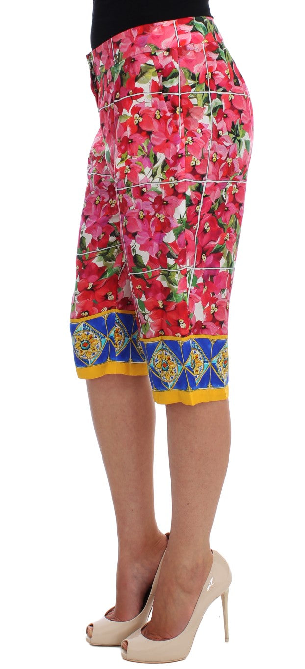 Dolce &amp; Gabbana Multicolor Floral Knee Capris Shorts Pants