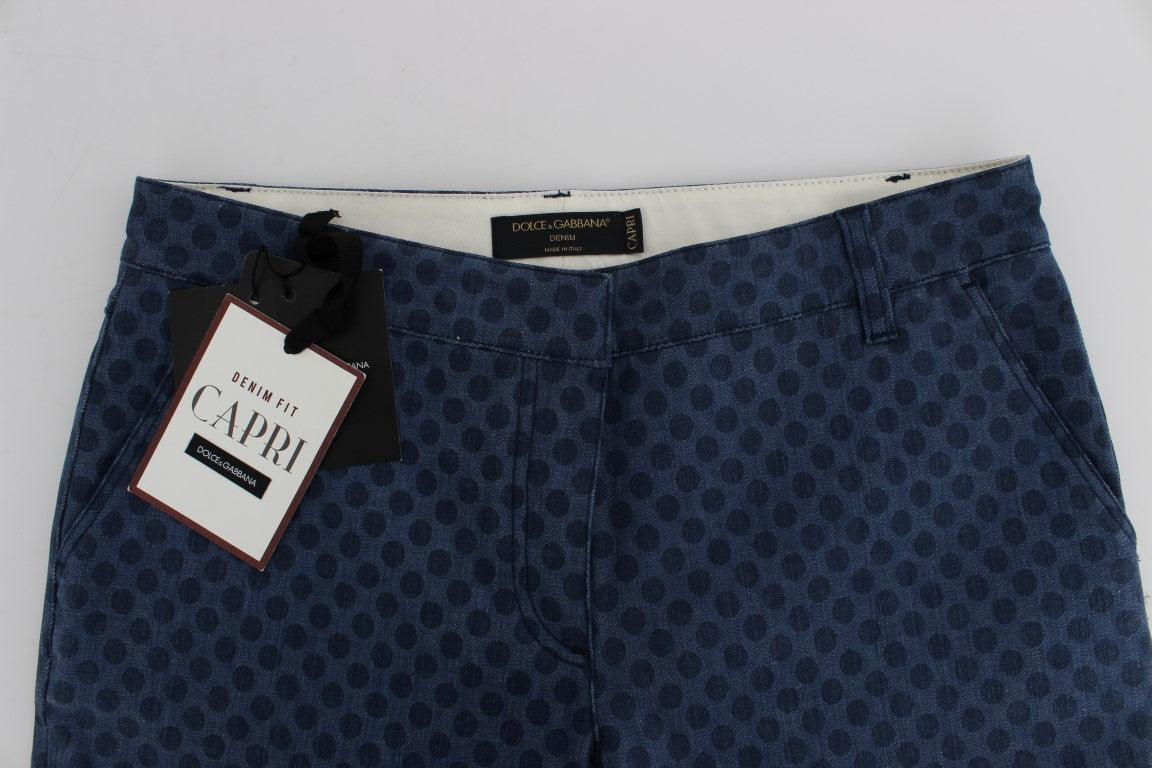 Dolce &amp; Gabbana Polka Dotted Stretch Capri Jeans