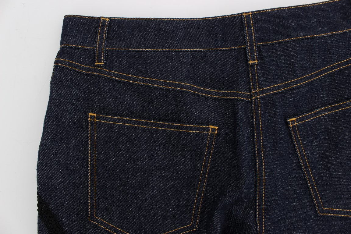 Dolce &amp; Gabbana Blue Denim Cotton CAPRI Torero Jeans