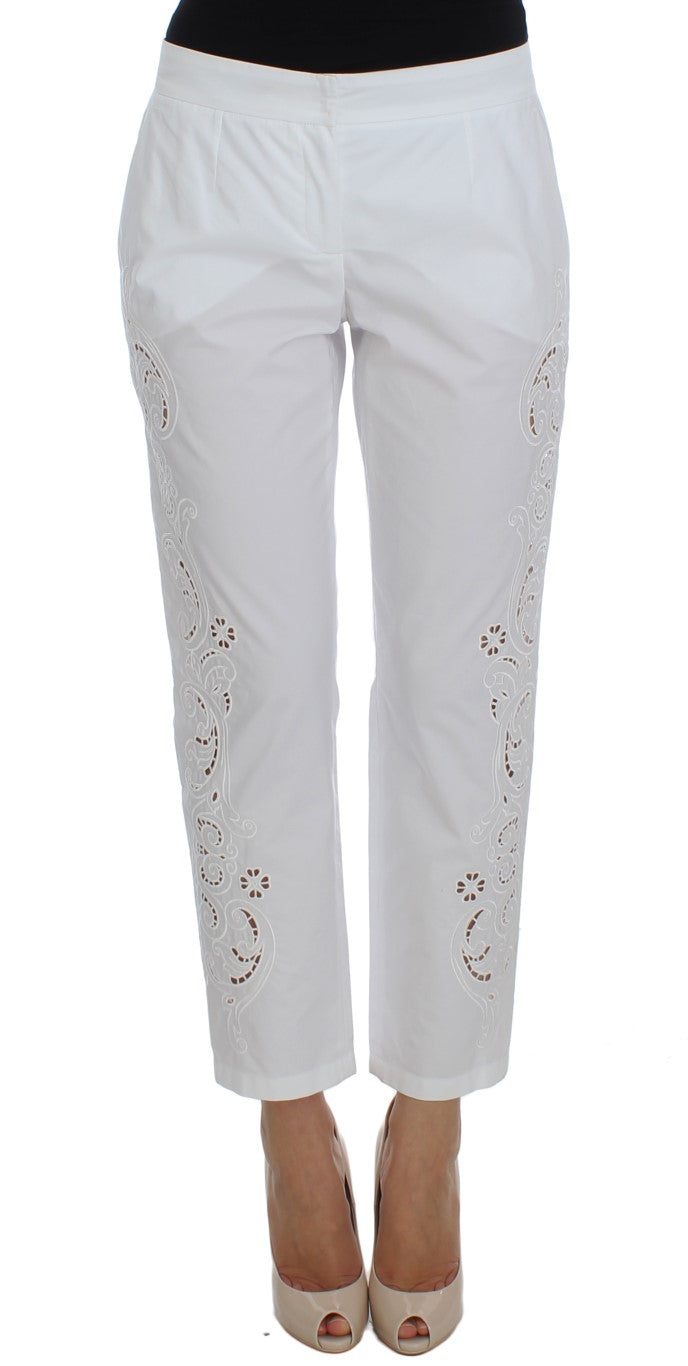 Dolce &amp; Gabbana White Floral Cutout Dress Sicily Pants