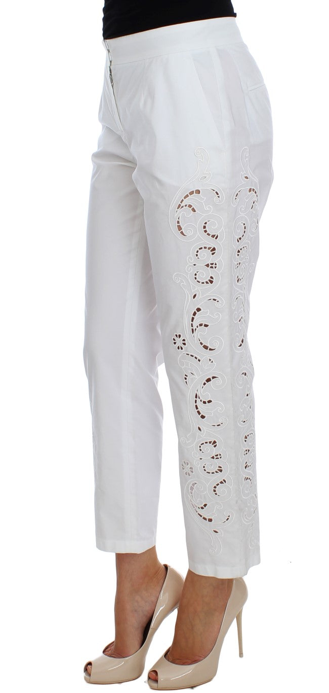 Dolce &amp; Gabbana White Floral Cutout Dress Sicily Pants