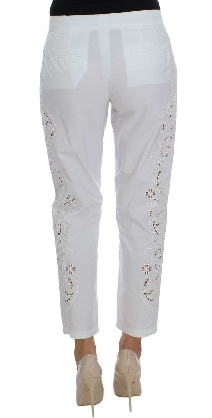 Dolce &amp; Gabbana White Floral Cutout Dress Sicily Pants