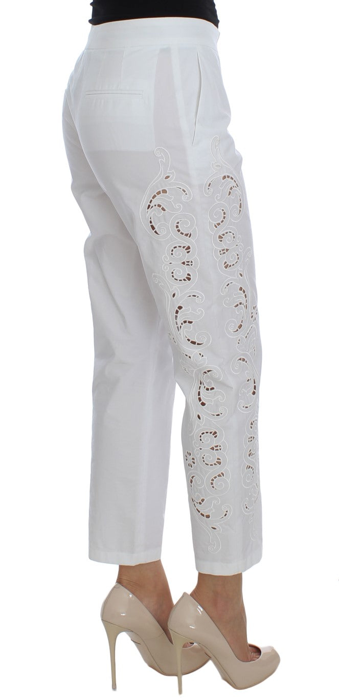 Dolce &amp; Gabbana White Floral Cutout Dress Sicily Pants