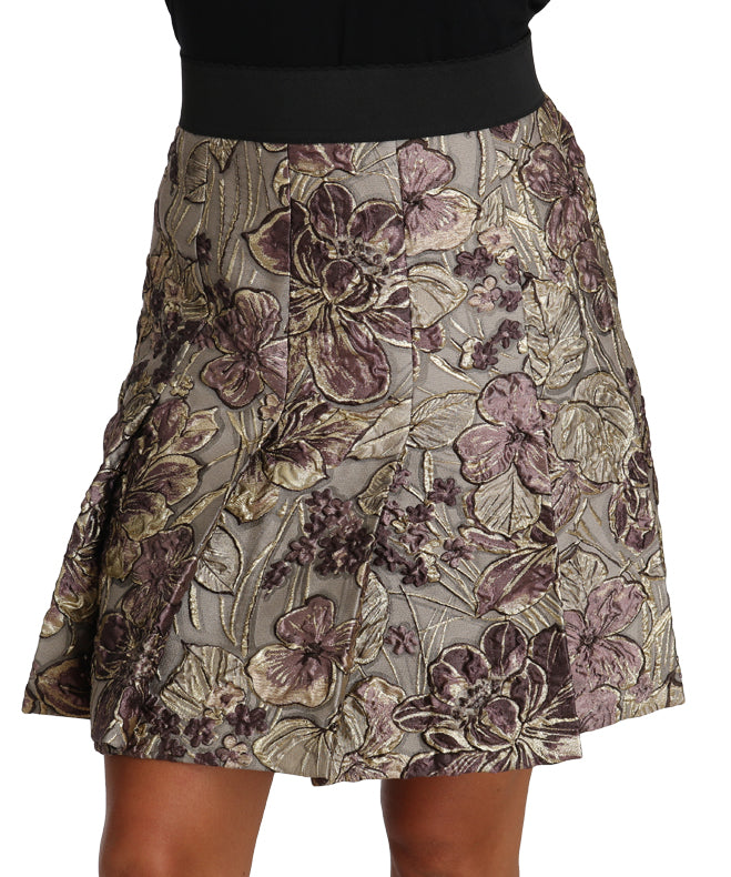 Dolce &amp; Gabbana A-Line Mini Floral Print Jaquard Skirt