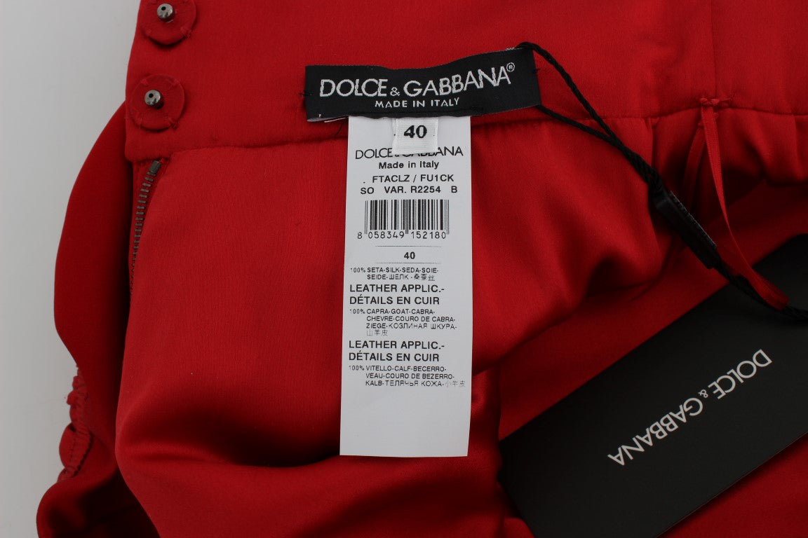 Dolce &amp; Gabbana Sizilien-Shorts mit roten Seidenrosen 