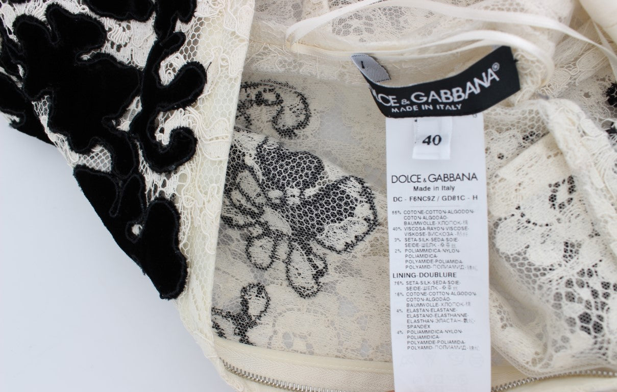 Dolce &amp; Gabbana Floral Lace Ricamo Long Ball Maxi Dress