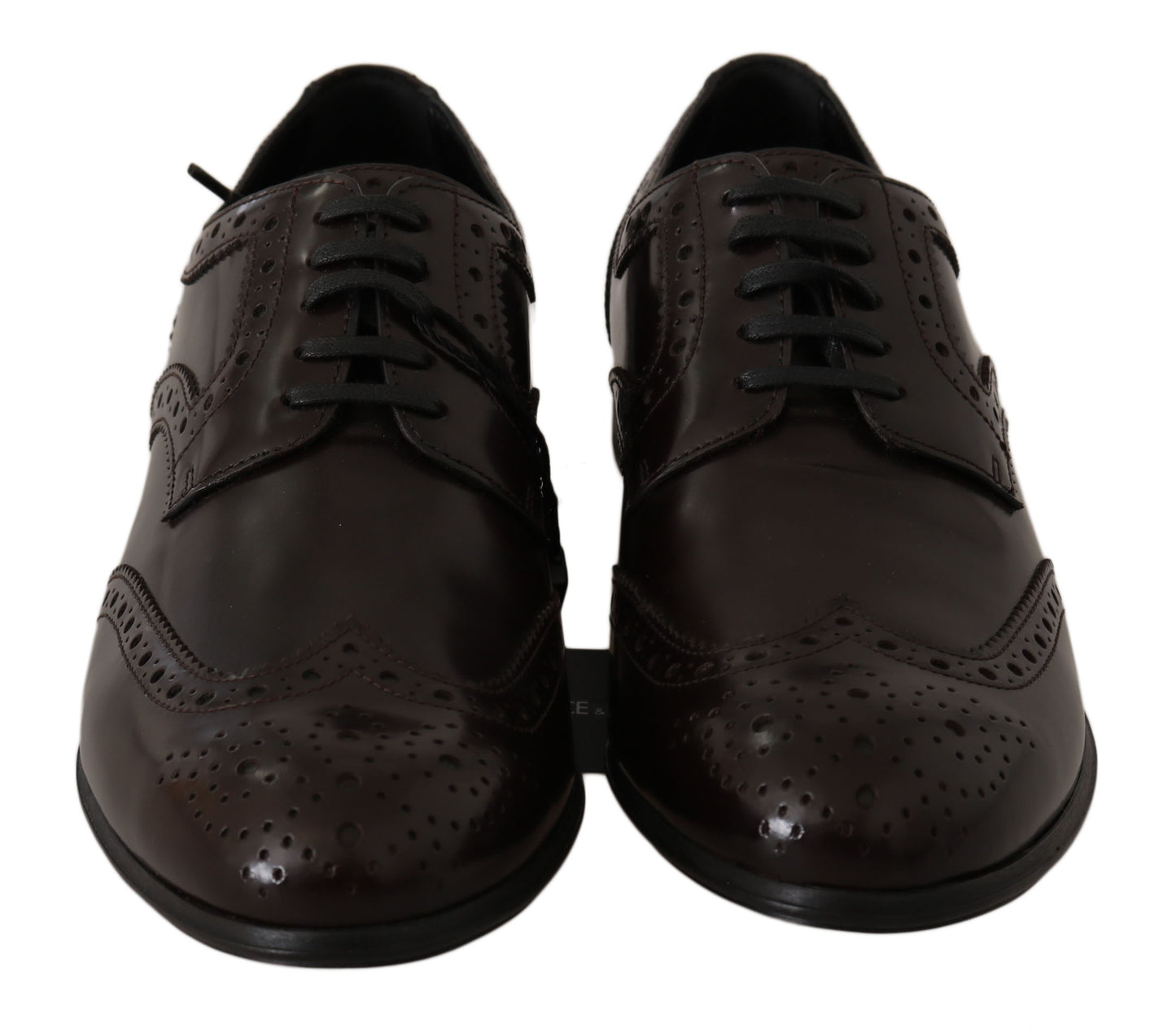 Dolce &amp; Gabbana Brown Leather Broques Oxford Wingtip Shoes