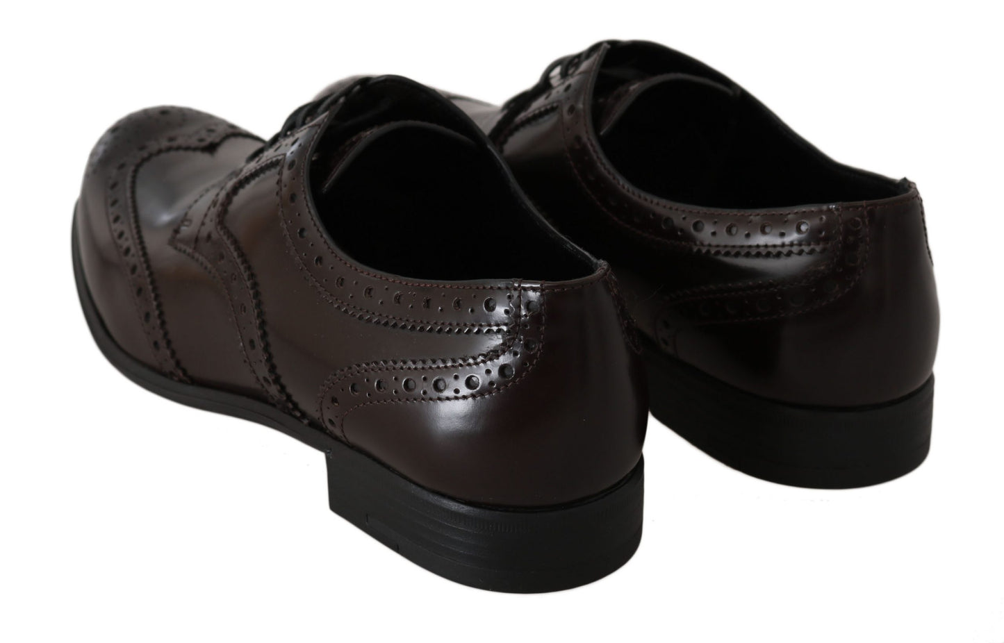 Dolce &amp; Gabbana Brown Leather Broques Oxford Wingtip Shoes