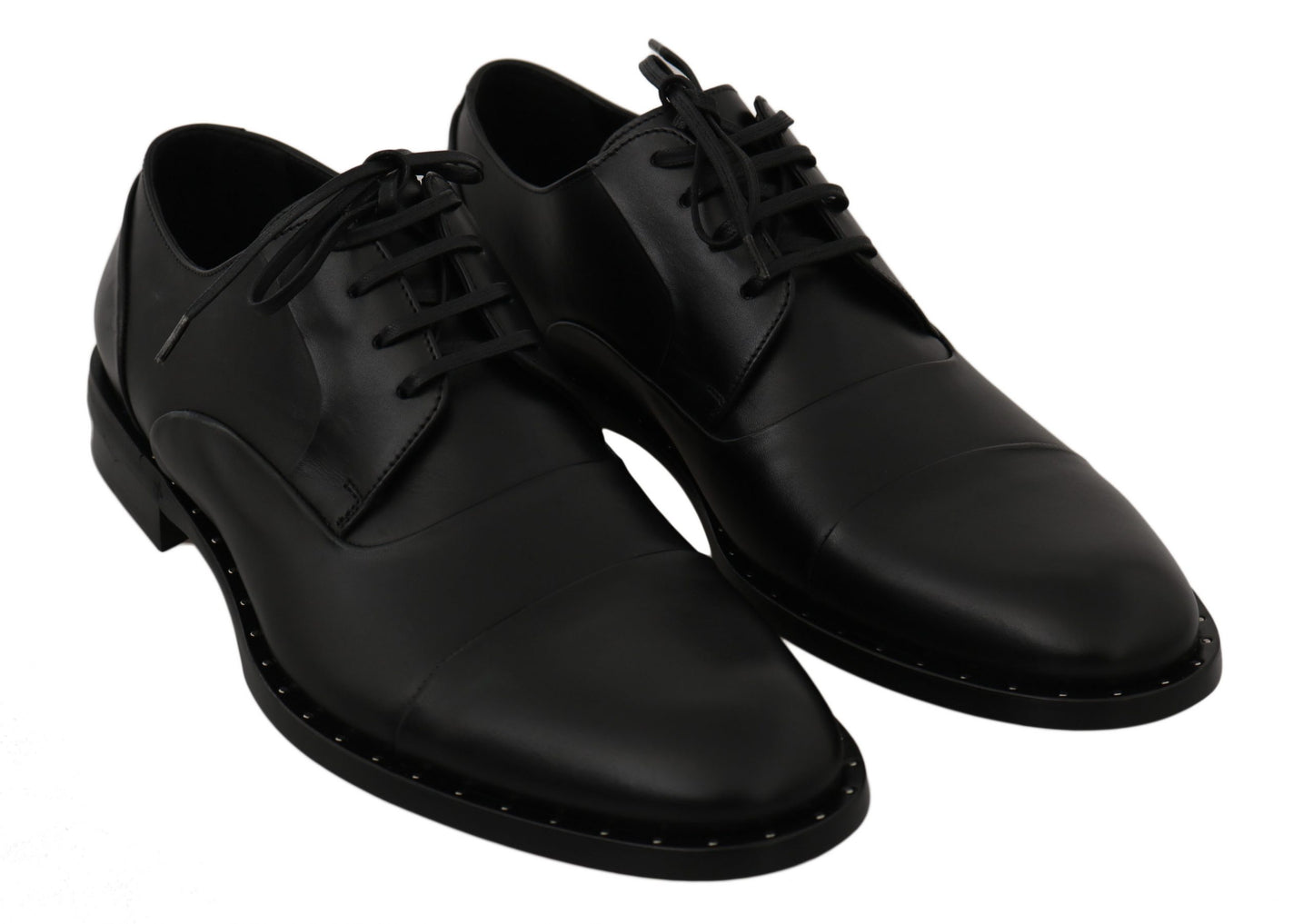 Dolce &amp; Gabbana Black Leather Derby Formal Shoes