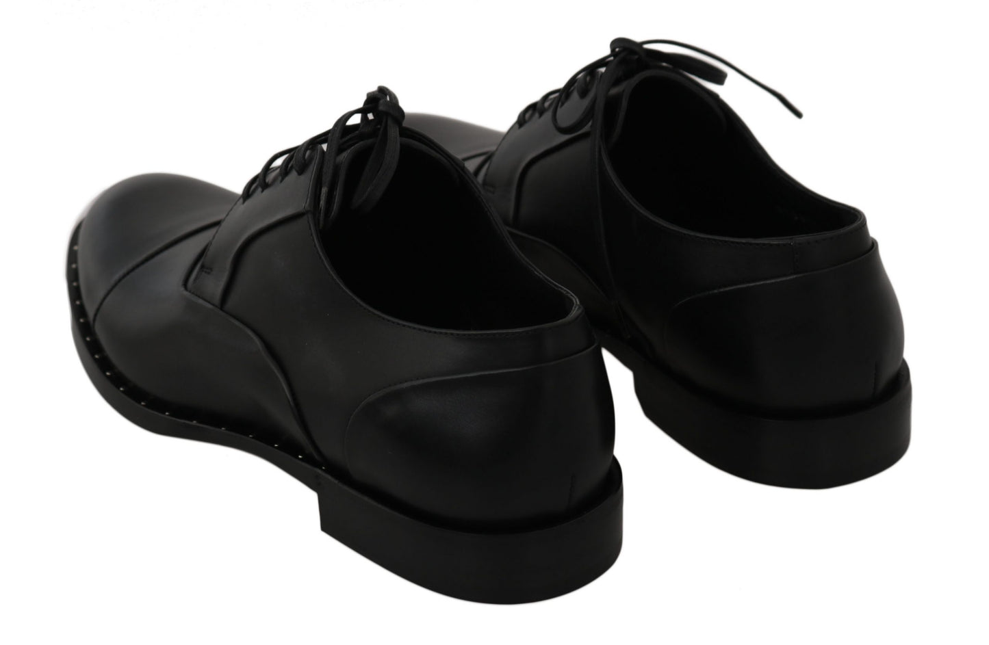 Dolce &amp; Gabbana Black Leather Derby Formal Shoes