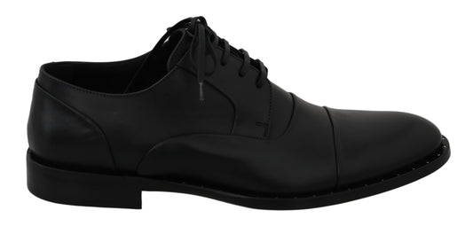 Dolce &amp; Gabbana Black Leather Derby Formal Shoes