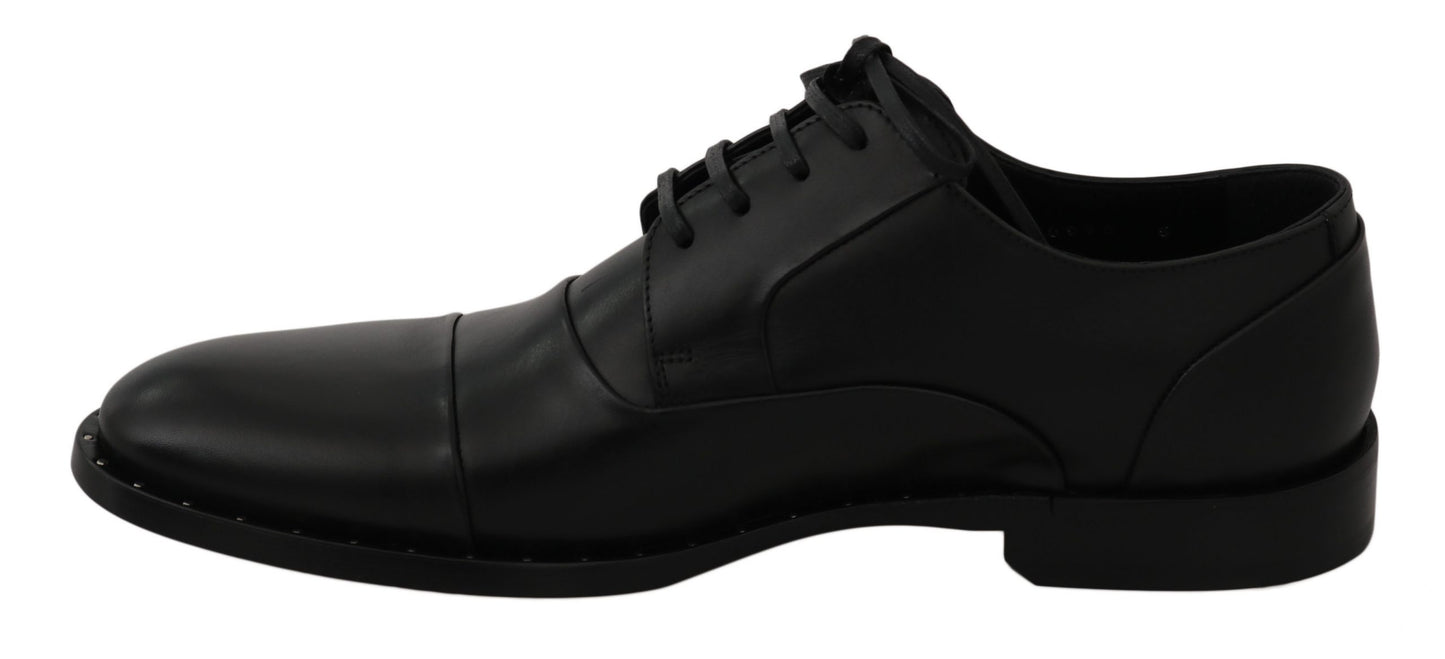 Dolce &amp; Gabbana Black Leather Derby Formal Shoes