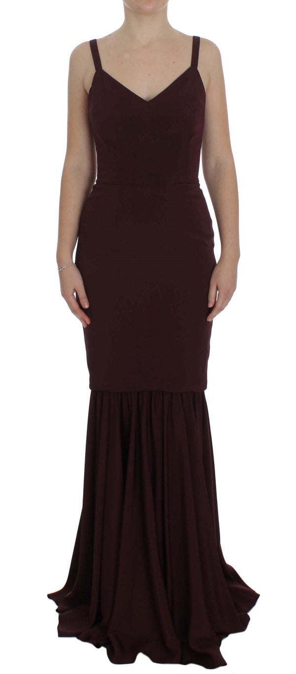 Dolce &amp; Gabbana Bordeaux Stretch Full Length Sheath Dress