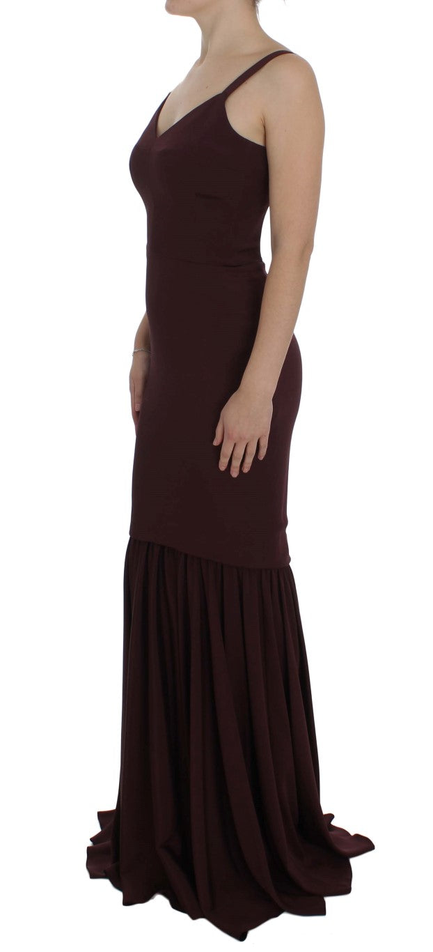 Dolce &amp; Gabbana Bordeaux Stretch Full Length Sheath Dress