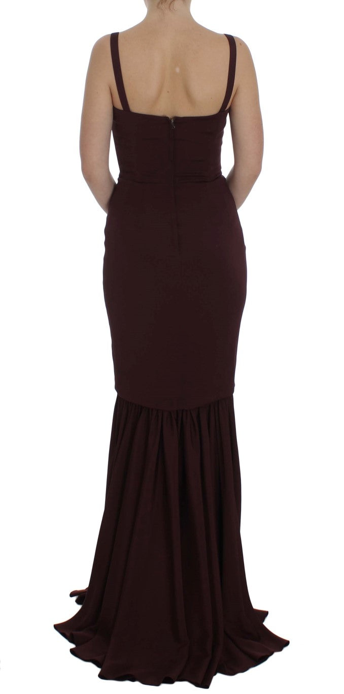 Dolce &amp; Gabbana Bordeaux Stretch Full Length Sheath Dress