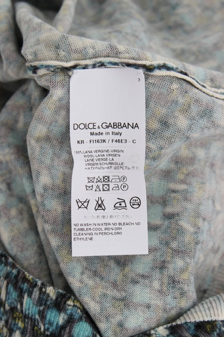 Dolce &amp; Gabbana Blauer Wollpullover Ärmelloser Pullover