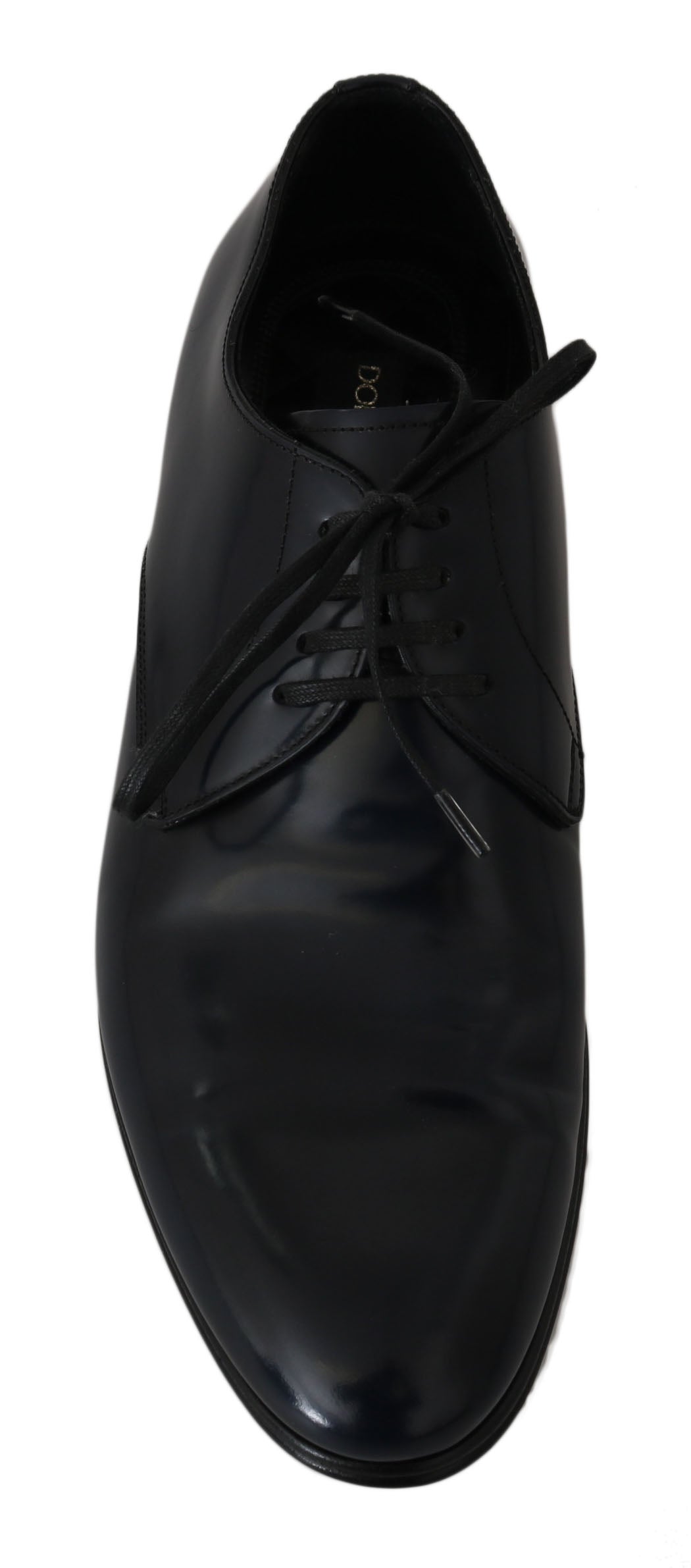 Dolce &amp; Gabbana Blue Leather Dress Derby Formal Mens Shoes