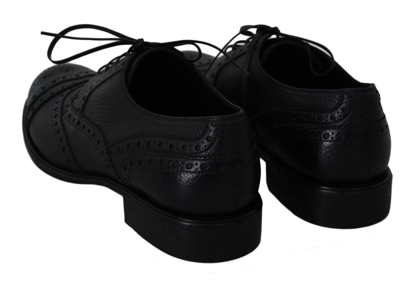 Dolce &amp; Gabbana Oxford-Schuhe aus blauem Leder mit Flügelspitze