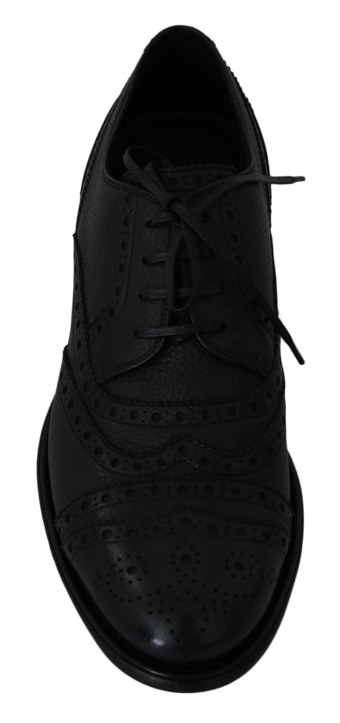 Dolce &amp; Gabbana Oxford-Schuhe aus blauem Leder mit Flügelspitze