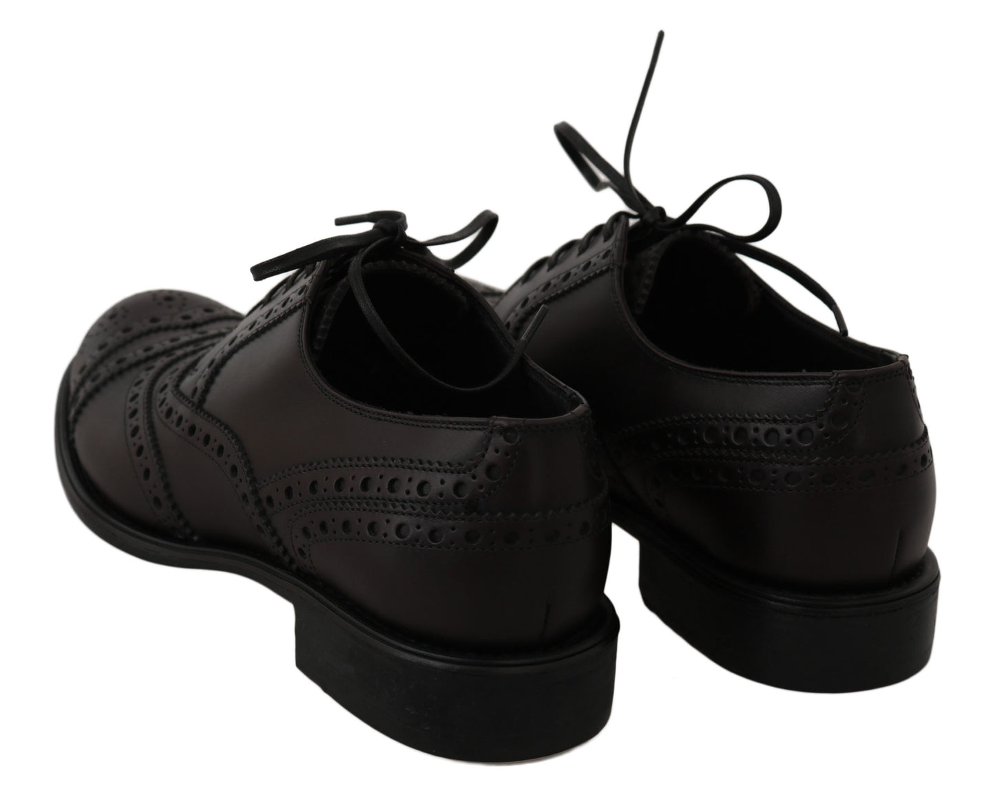 Dolce &amp; Gabbana Black Leather Wingtip Oxford Dress Shoes