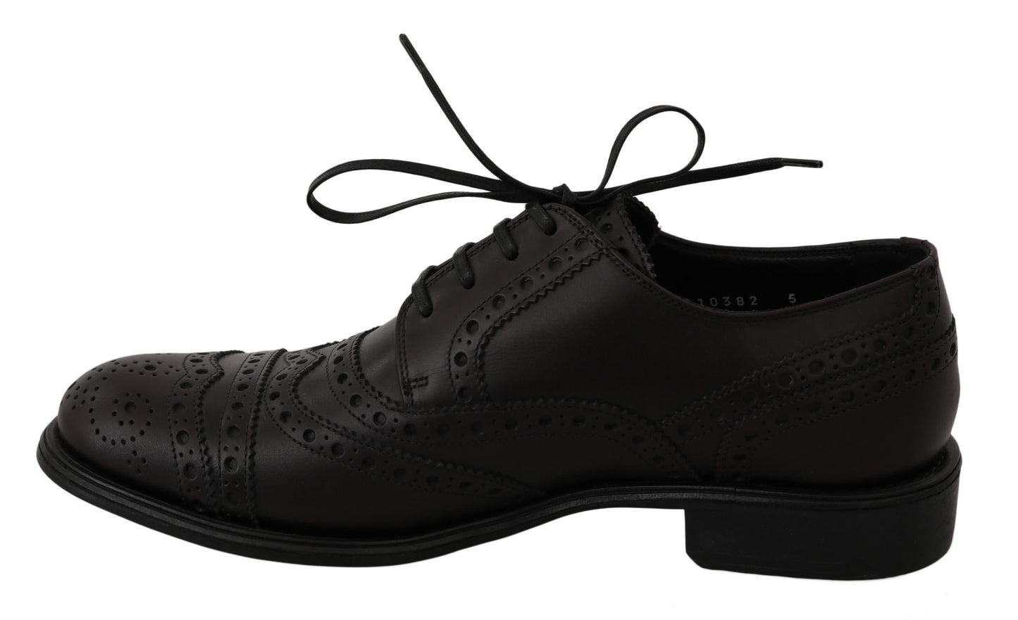 Dolce &amp; Gabbana Black Leather Wingtip Oxford Dress Shoes