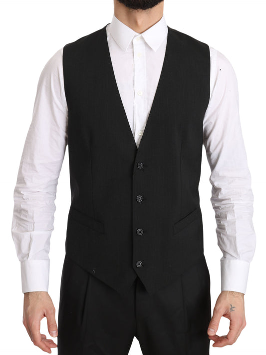 Dolce &amp; Gabbana Grey Gilet STAFF Regular Fit Formal Vest