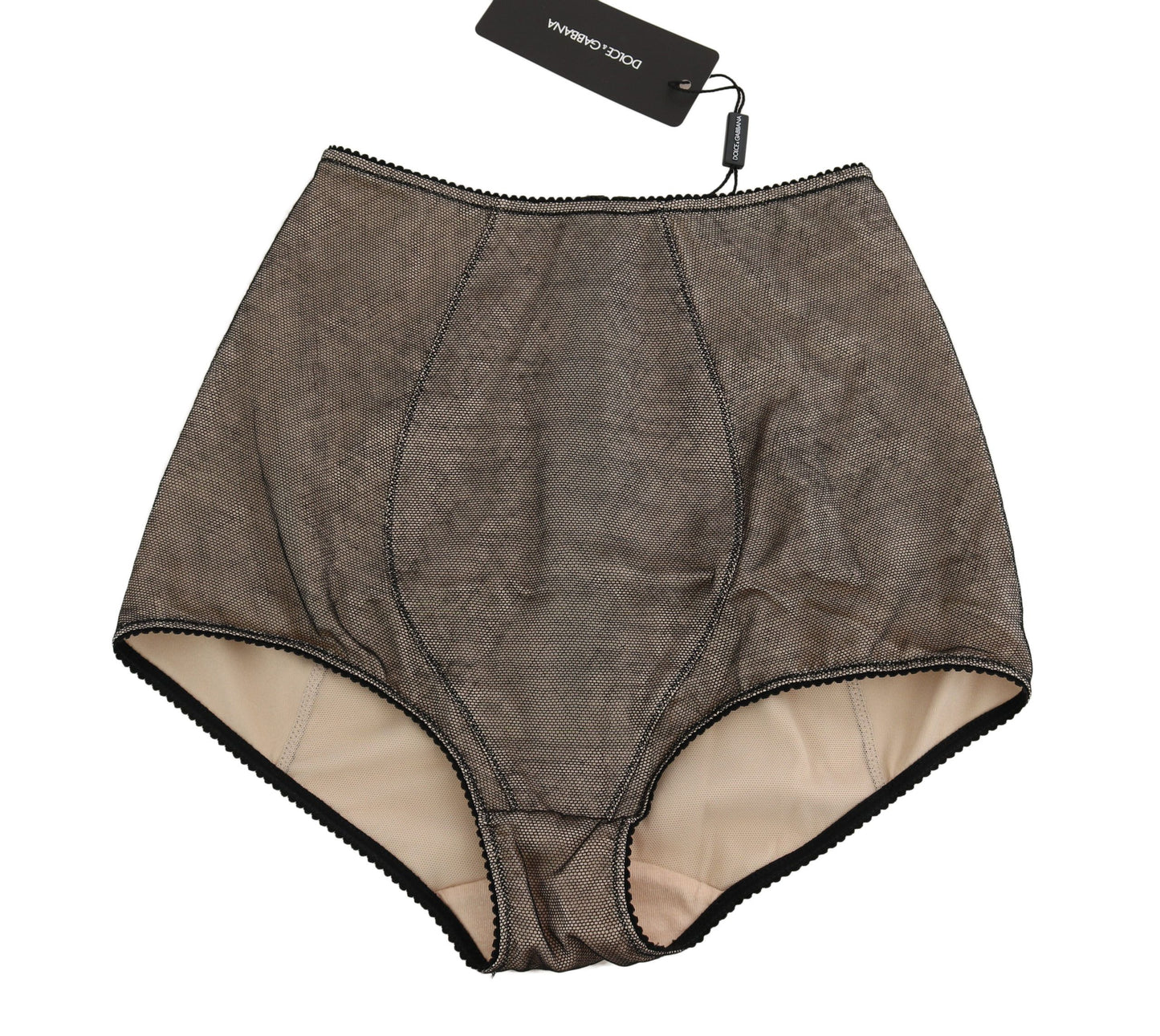 Dolce &amp; Gabbana Bottoms Underwear Beige With Black Net