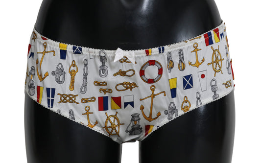 Dolce &amp; Gabbana Unterwäsche, Seidenhose mit Matrosenmuster