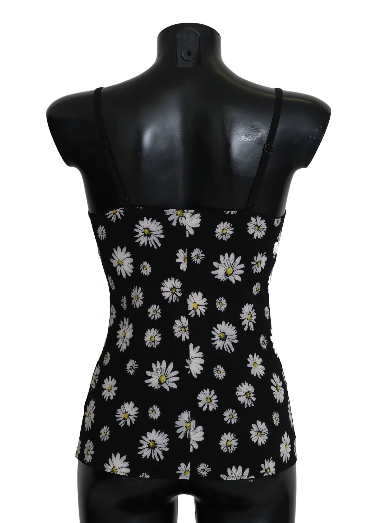 Dolce &amp; Gabbana Black Daisy Print Dress Lingerie Chemisole