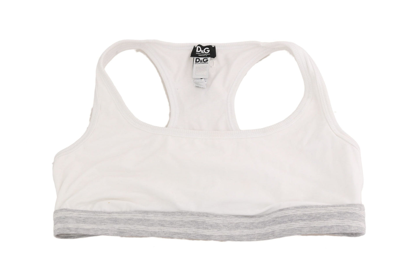 Dolce &amp; Gabbana White Cotton Sport Stretch Bra Underwear