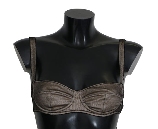 Dolce & Gabbana Elegant Brown Stretch Bra Womens Underwear