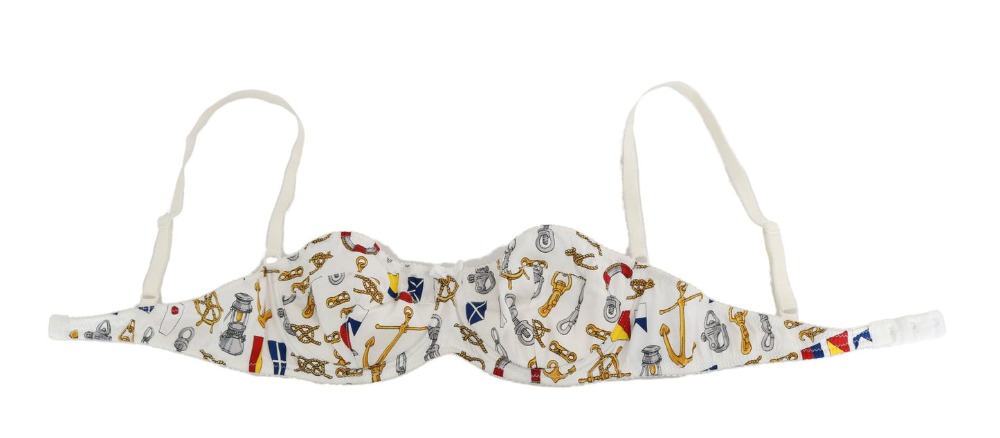 Dolce &amp; Gabbana White Balconcino Sailor Print Underwear