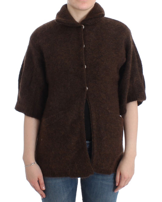 Cavalli Brown Mohair-Strickjacke