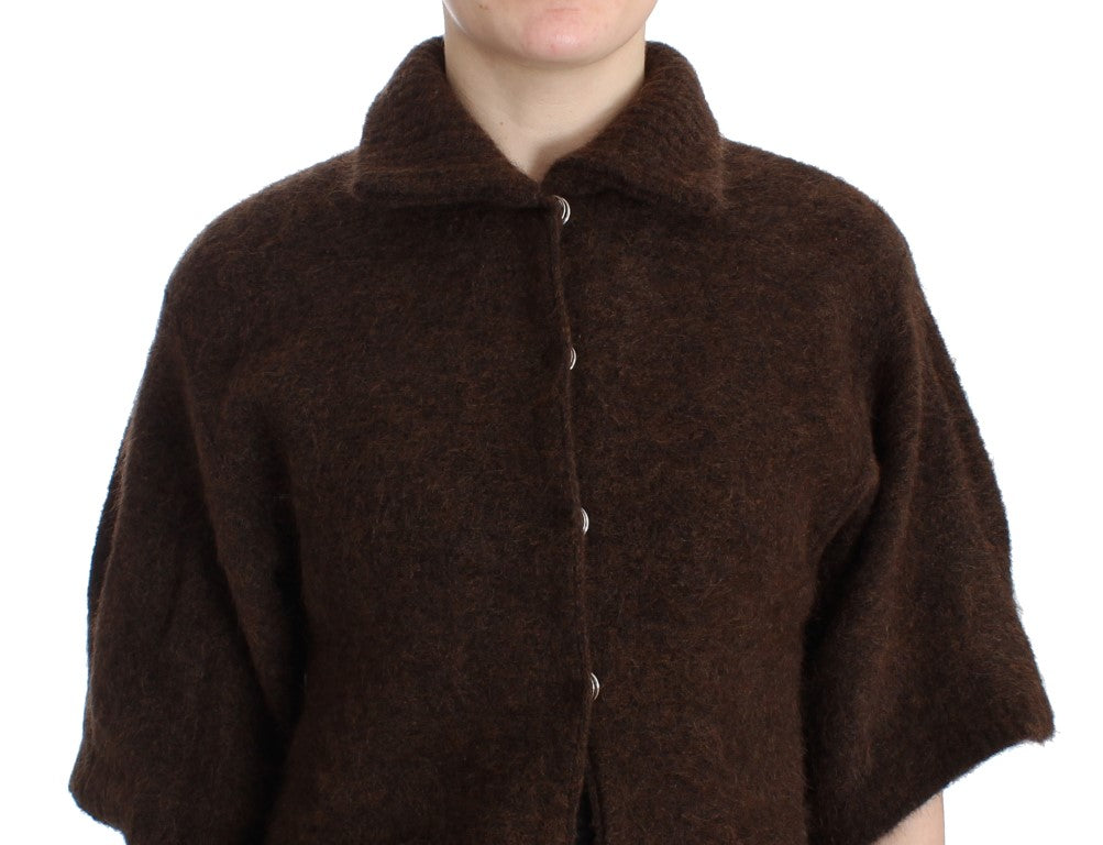 Cavalli Brown Mohair-Strickjacke