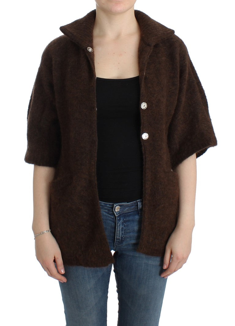 Cavalli Brown Mohair-Strickjacke