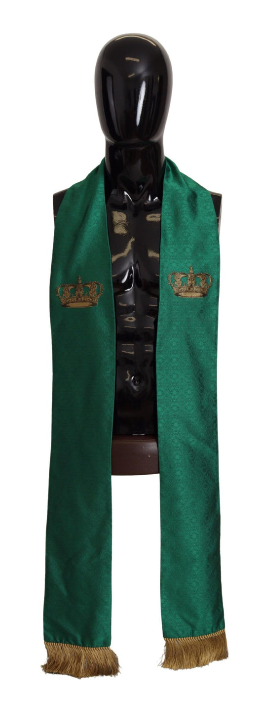 Dolce & Gabbana Elegant Green Silk Blend Men's Scarf, , Dolce & Gabbana Dolce & Gabbana, Material: 96% Silk 3% Polyester 1% LU, new-with-tags, Scarves - Men - Accessories -   Murillo Merchandise