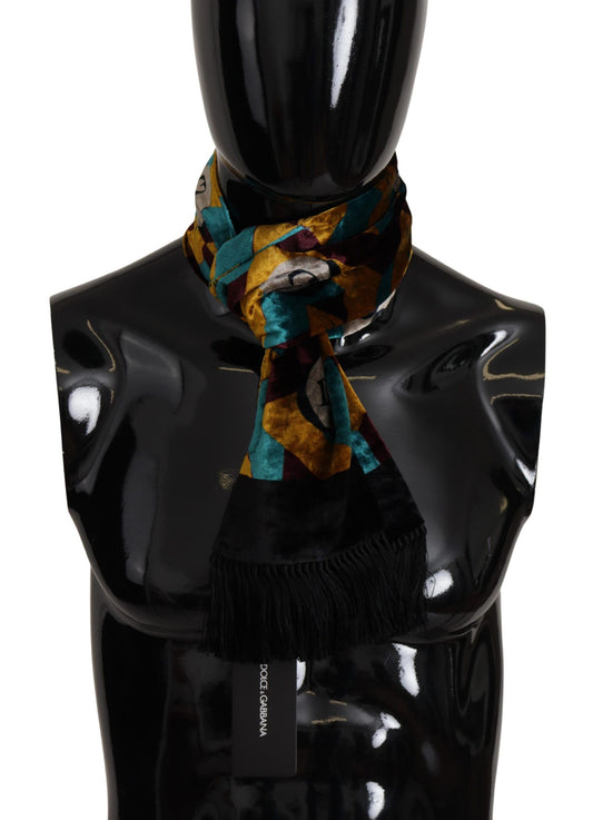 Dolce & Gabbana Elegant Multicolor Silk Blend Men's Scarf, , Dolce & Gabbana Dolce & Gabbana, Material: 82% Viscose 18% Silk, new-with-tags, Scarves - Men - Accessories -   Murillo Merchandise