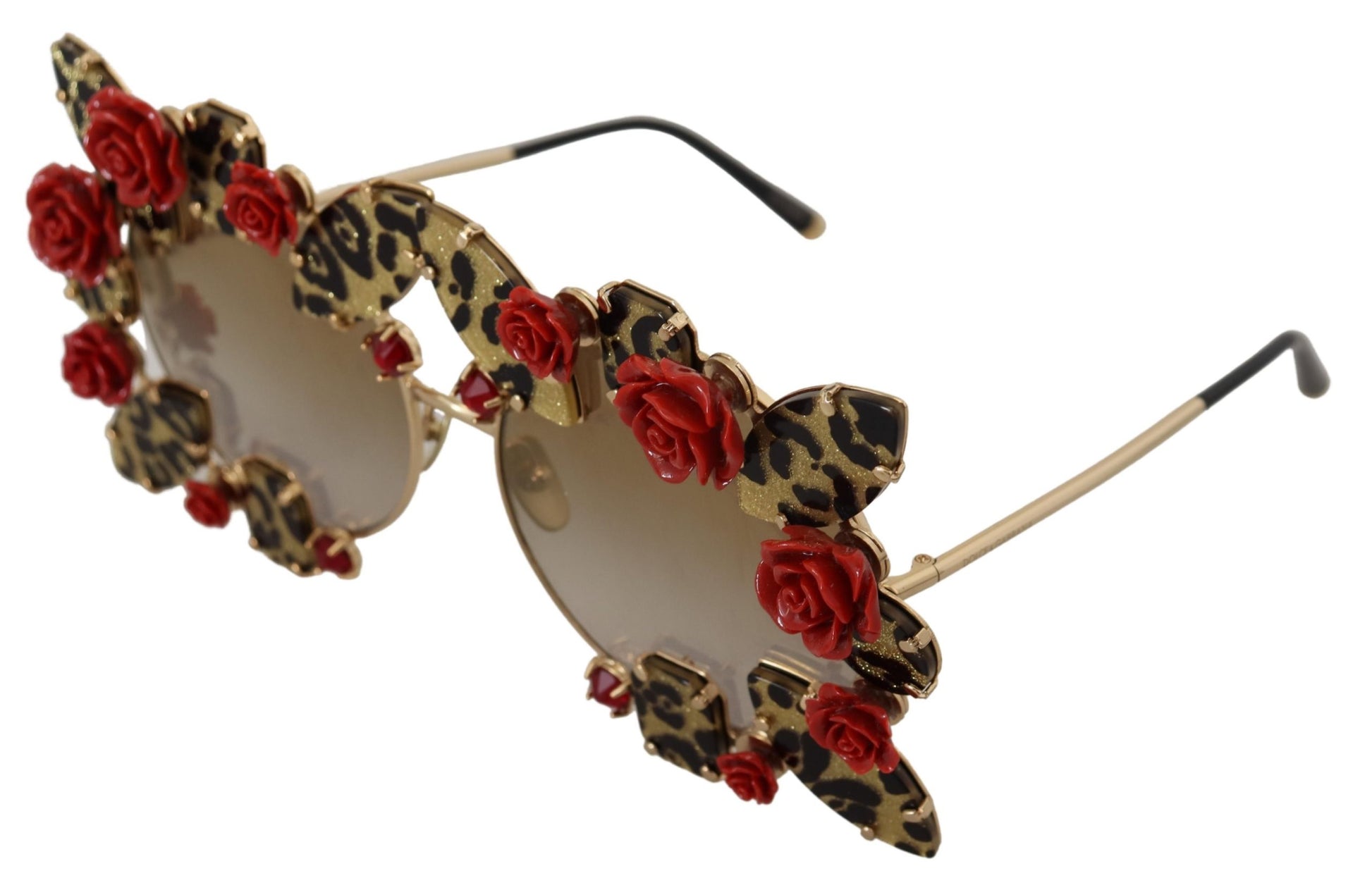 Dolce & Gabbana Elegant Round Rose-Embellished Sunglasses, , Dolce & Gabbana Dolce & Gabbana, Material: 100% Metal, new-with-tags, Sunglasses for Women - Sunglasses -   Murillo Merchandise