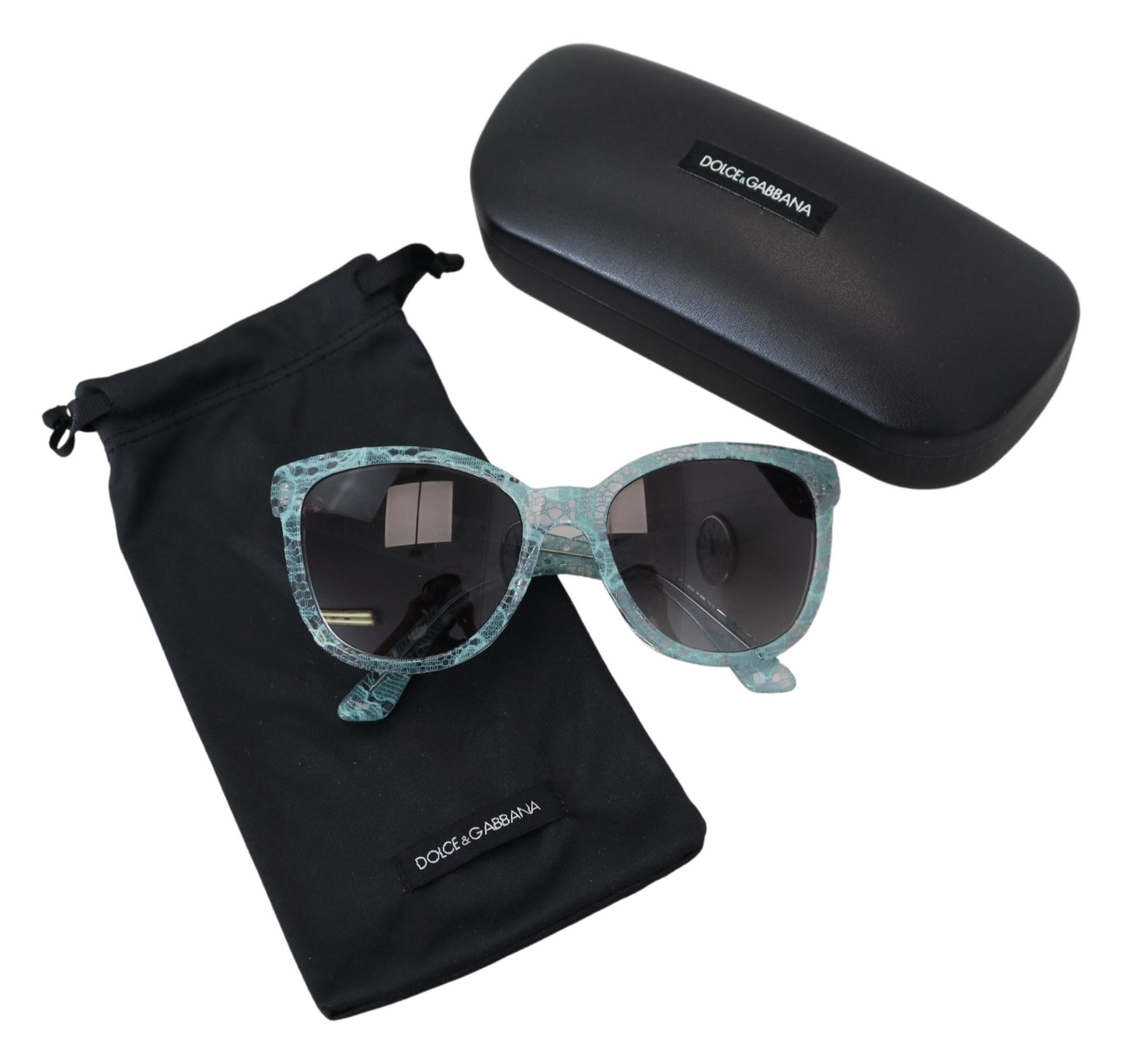 Dolce & Gabbana Elegant Blue Lace Detail Sunglasses, , Dolce & Gabbana Dolce & Gabbana, Material: 100% Acetate, new-with-tags, Sunglasses for Women - Sunglasses -   Murillo Merchandise